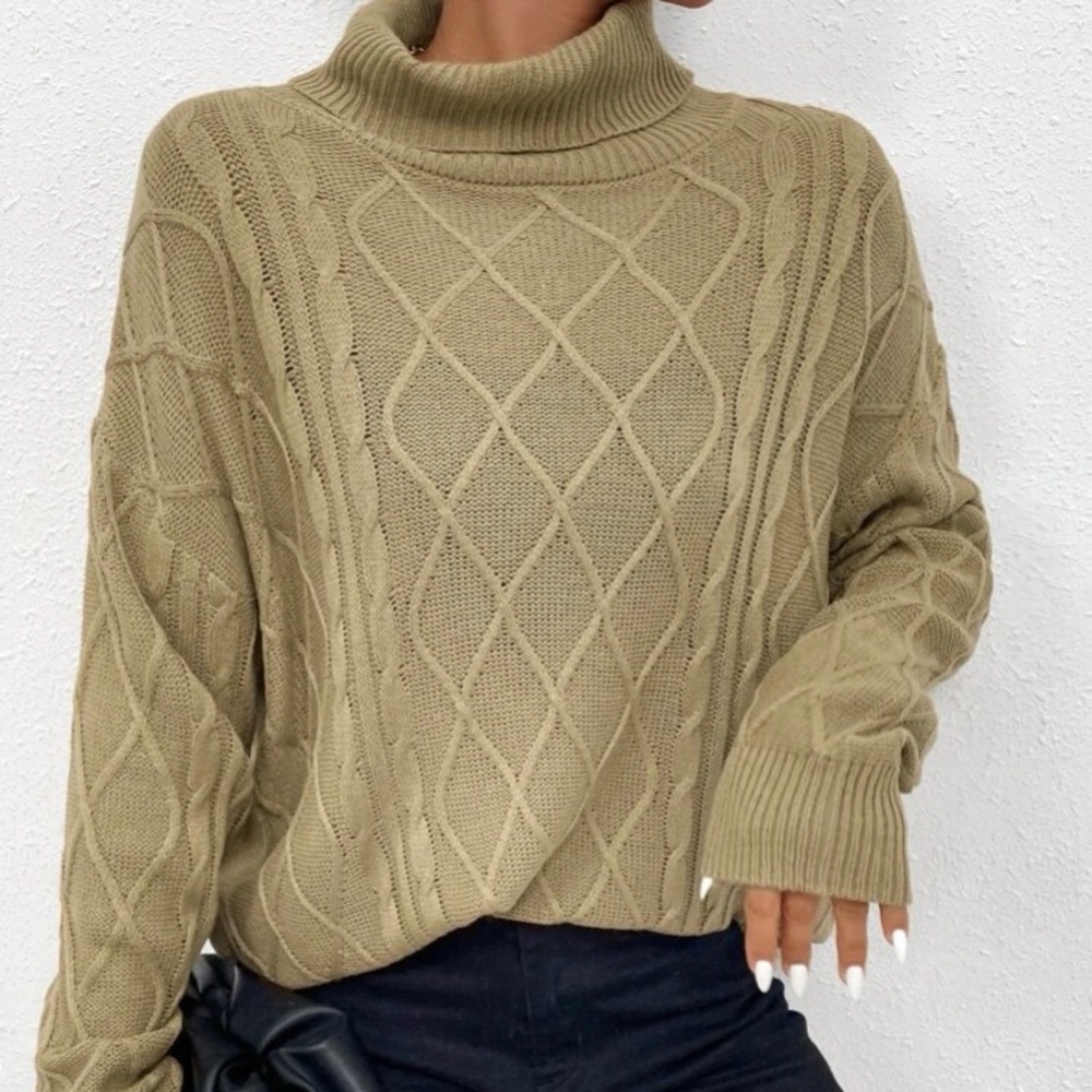 Olive High Neck Sweater